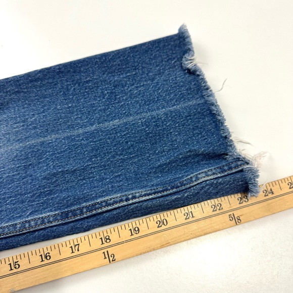 Abercrombie & Fitch The Kick Flare Ultra High Rise Crop Blue Denim Jeans 25/0s - Picture 9 of 11